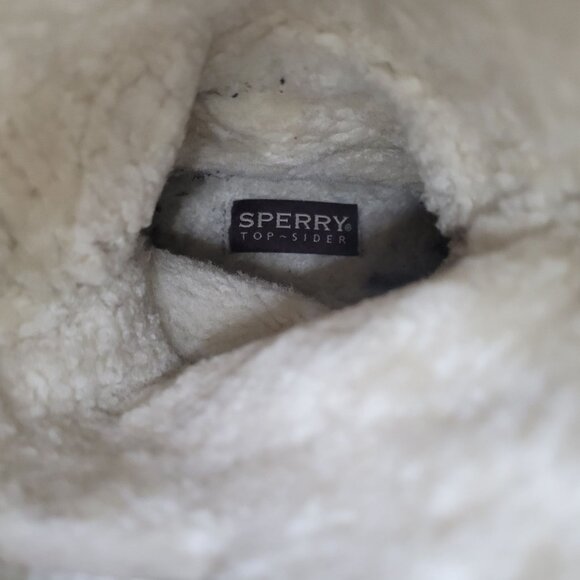 Sperry Womens Leather Upper Boots 7.5M Beige Brown Snow Rain Fleece comfort - Picture 2 of 8